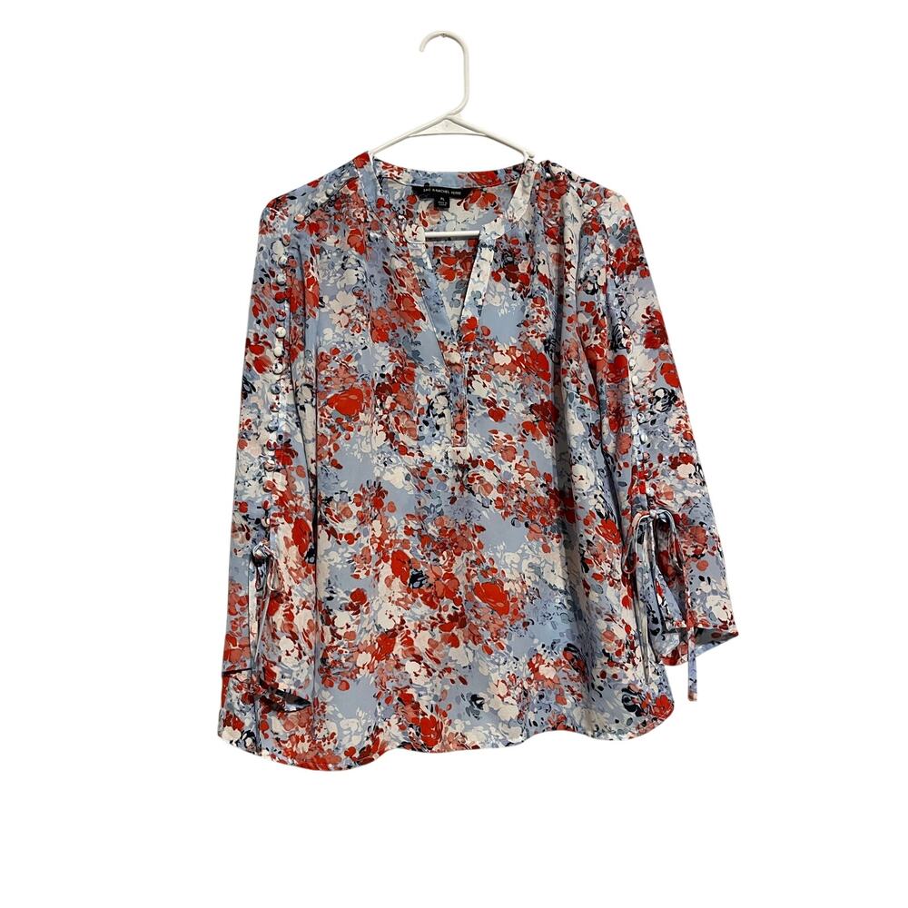Zac & Rachel Red White Blue Patriotic Backyard BBQ America Garden Theme Blouse